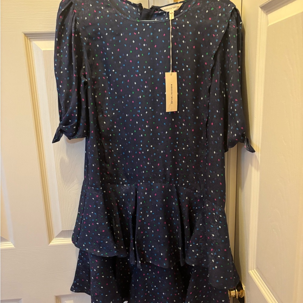 Rebecca Taylor navy Multicolor Dot Dress
